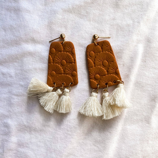 Boho Ginger Tassel Earrings