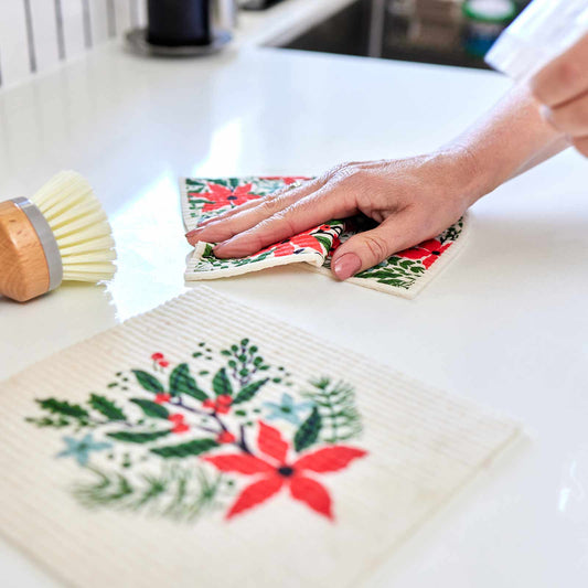 Holiday Poinsettia Reusable Sponge