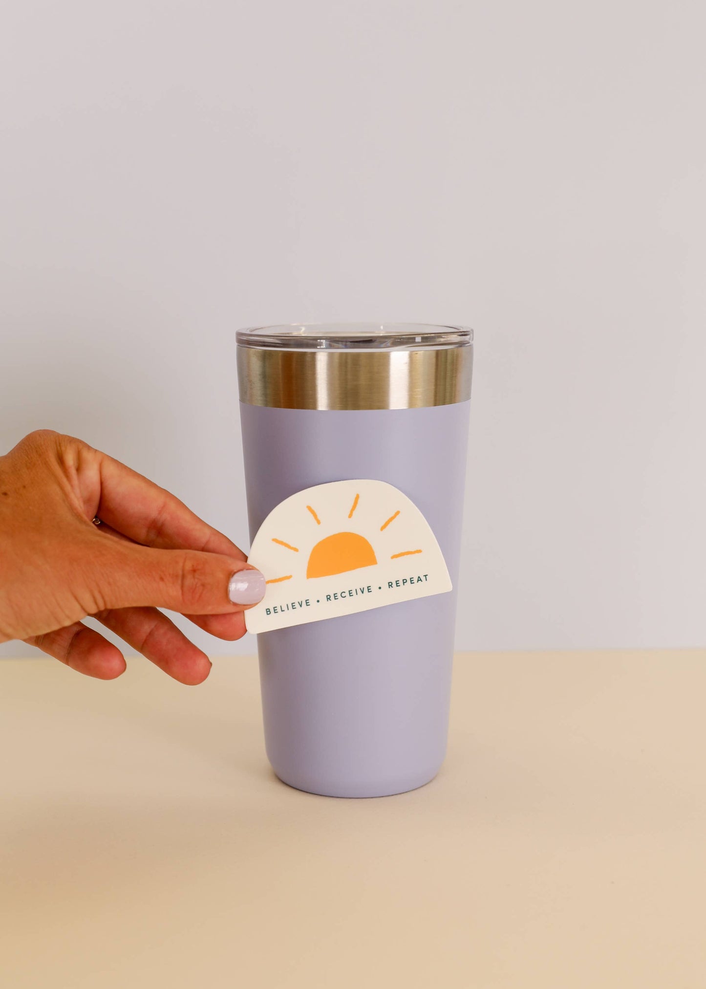 Believe Receive Repeat Sun Sticker