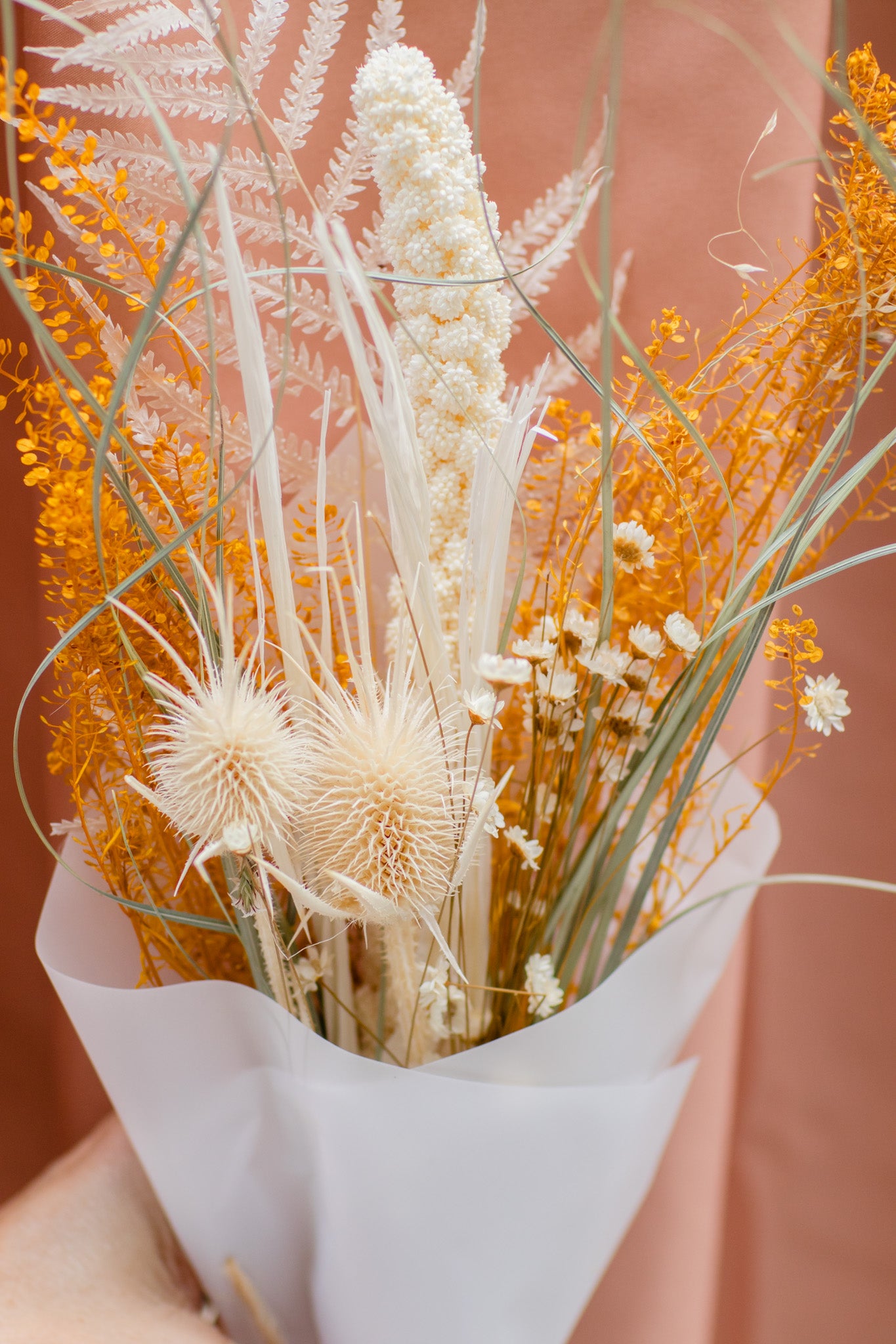 Citrine Yellow & White Mini Bouquet