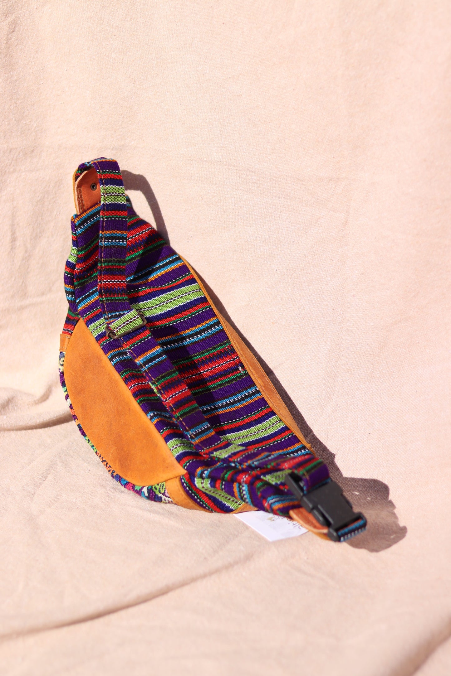 Handwoven Leather Fanny Pack (Rainbow)