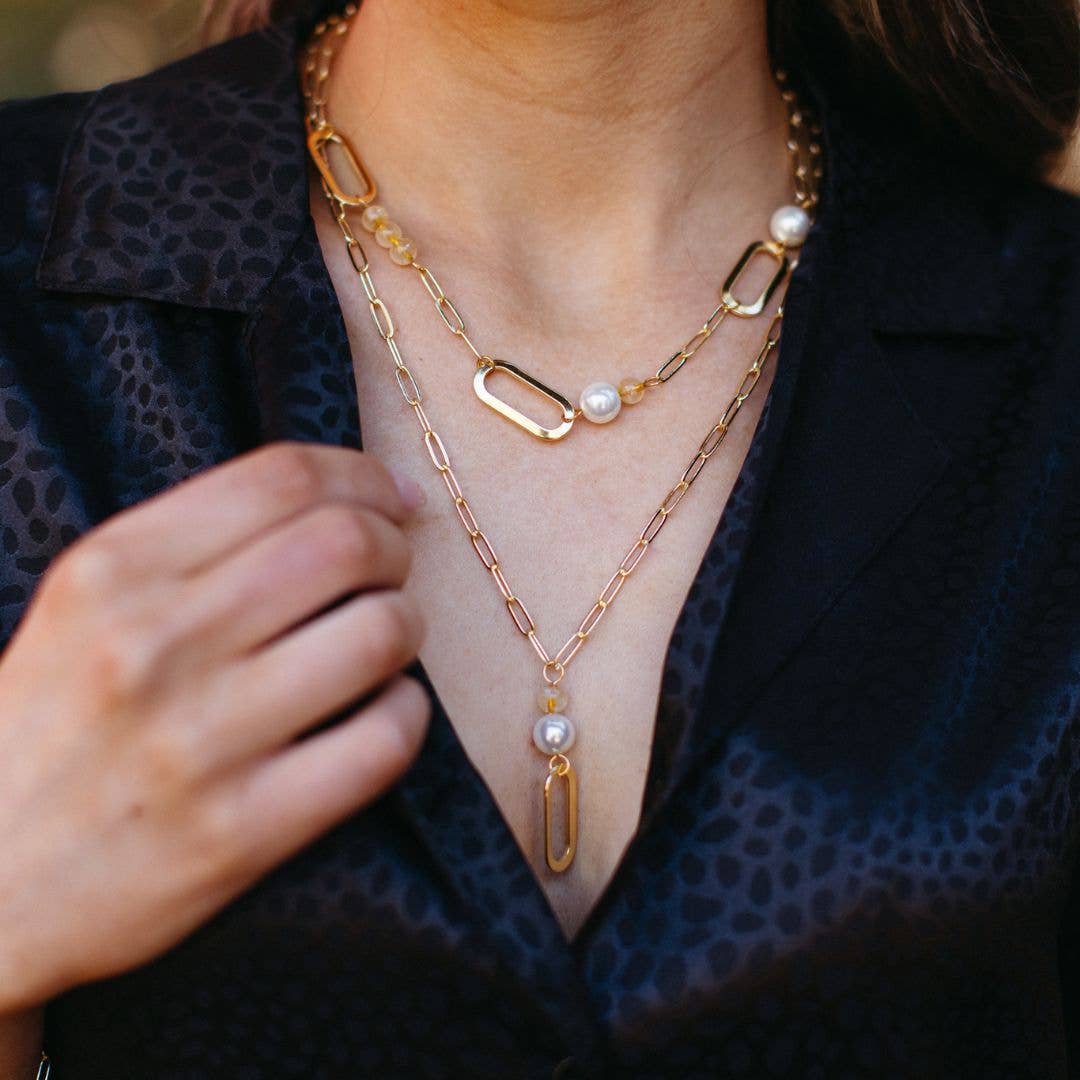 PURPOSE Jewelry - Linked Gemstone Pendant Necklace