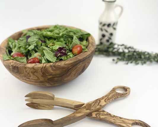 Olive Wood Serving Tongs