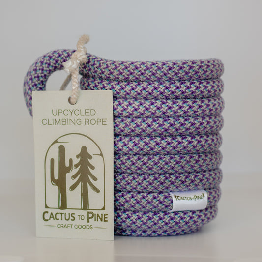 Purple Upcycled Climbing Rope Coozie