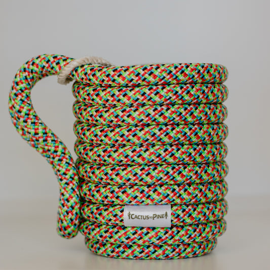 Rainbow Upcycled Climbing Rope Coozie