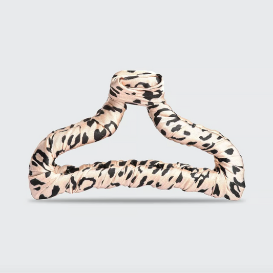 Satin Wrapped Leopard Claw Clip