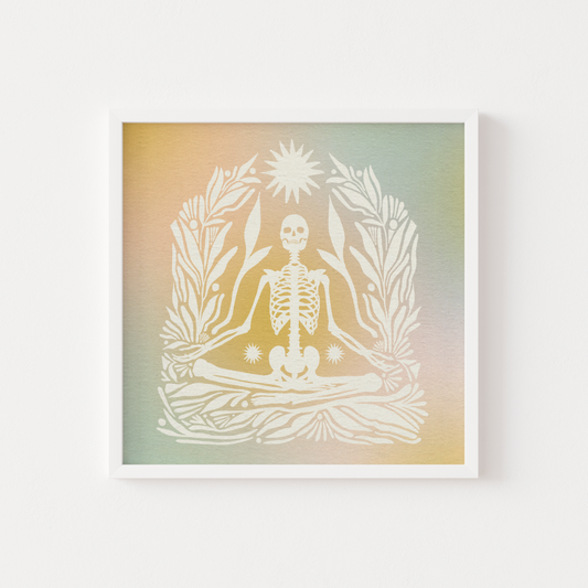 Meditating Skeleton 12x12