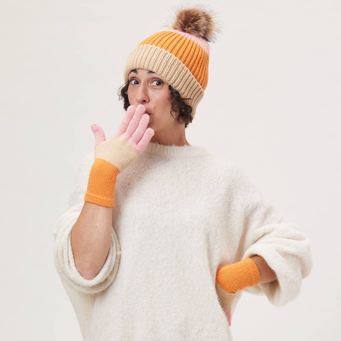 Paddington Orange Knit Gloves