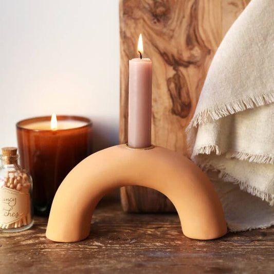 Terracotta Arch Candlestick Holder