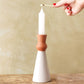 White & Terracotta Candlestick Holder