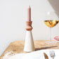 White & Terracotta Candlestick Holder