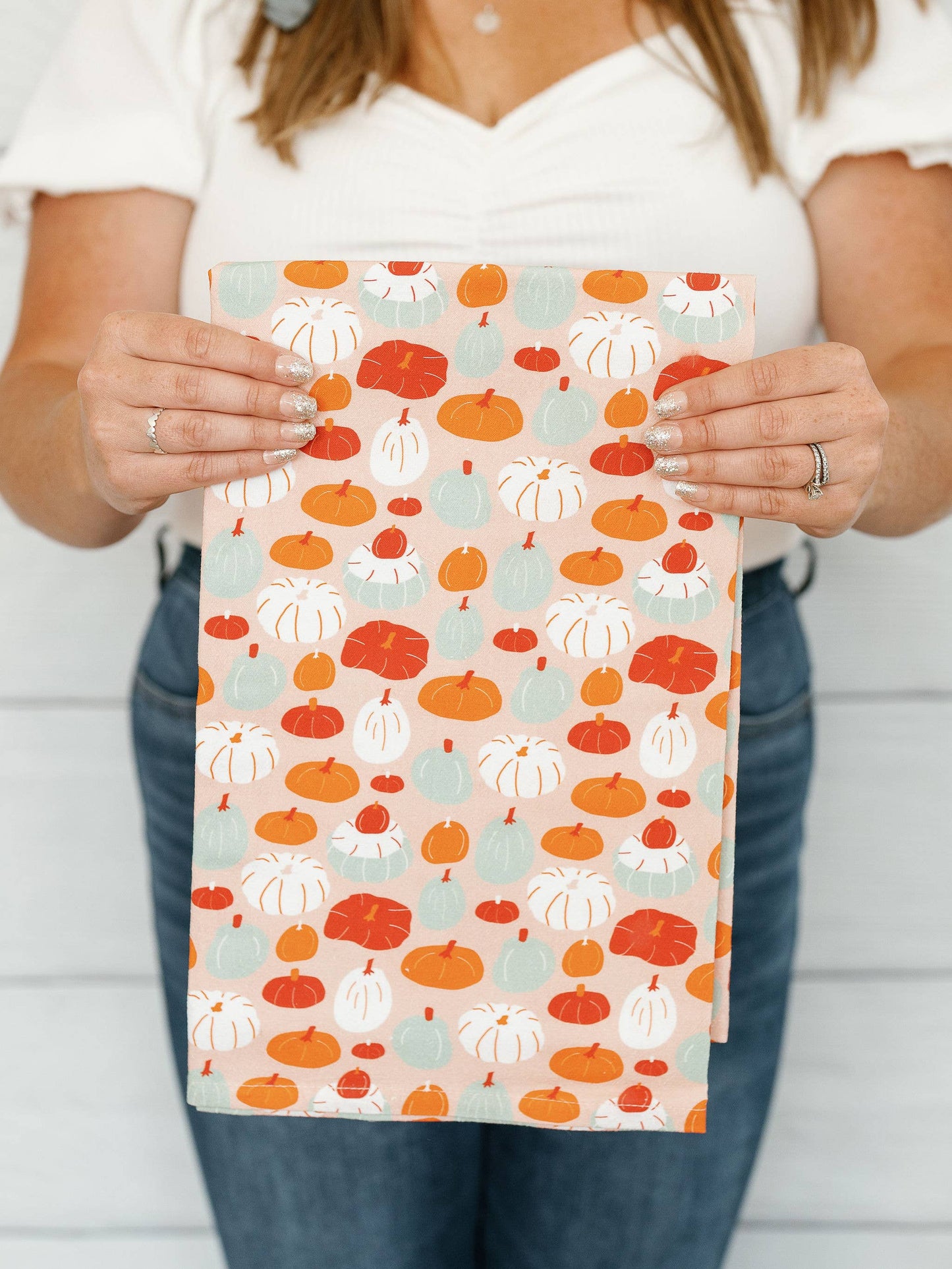 Fall Pumpkin Flour Sack Tea Towel