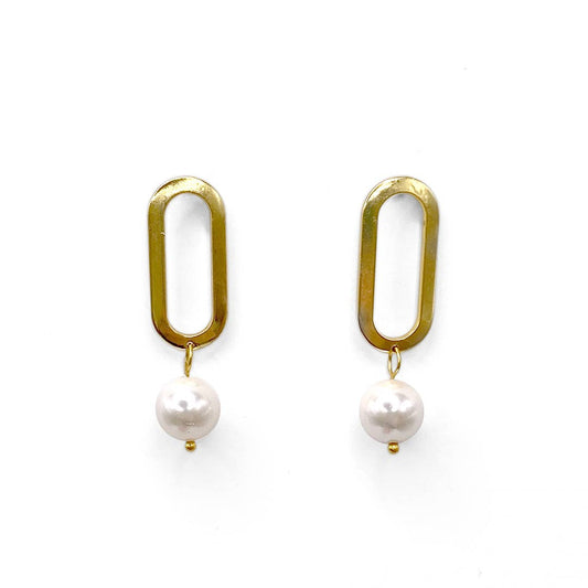 PURPOSE Jewelry - Linked Pearl Studs