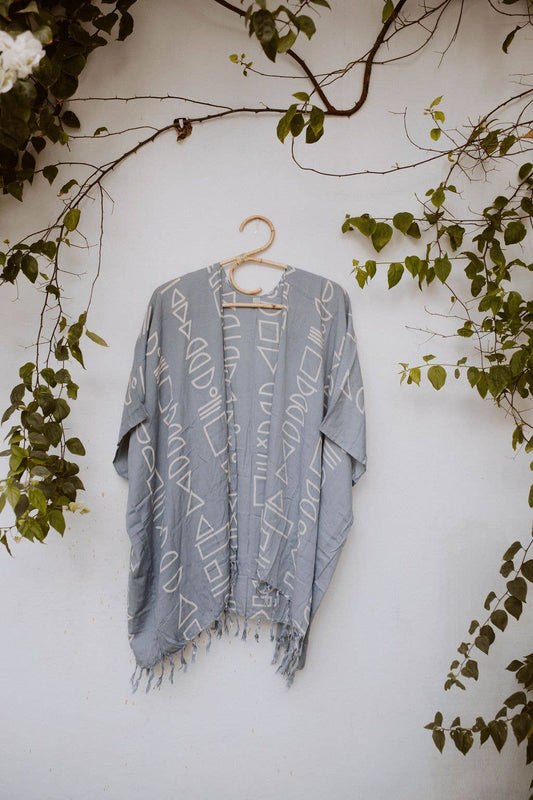 Sky Blue Shapes Kimono