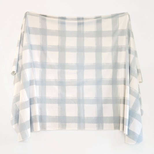 French Gingham Knit Swaddle Blanket