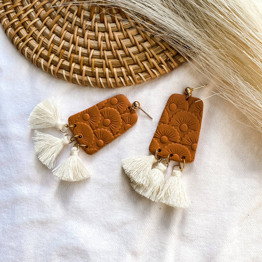 Boho Ginger Tassel Earrings