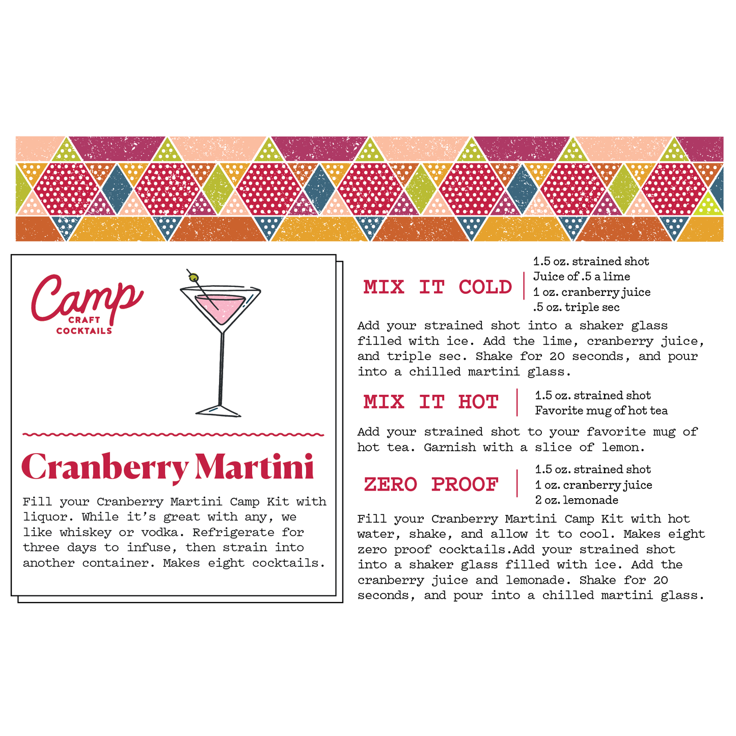 Camp Craft Cocktails Cranberry Martini