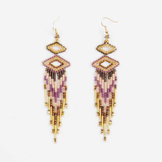 Double Diamond Fringe Earrings