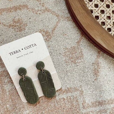 Aurora In Olive Cane Earrings