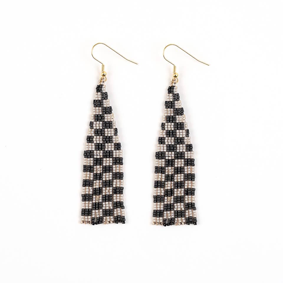 Checkerboard Fringe Earrings