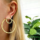 Upcycled Brass Double Circle Earrings