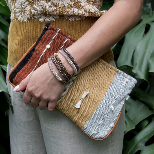 Earth Tone Textured Clutch