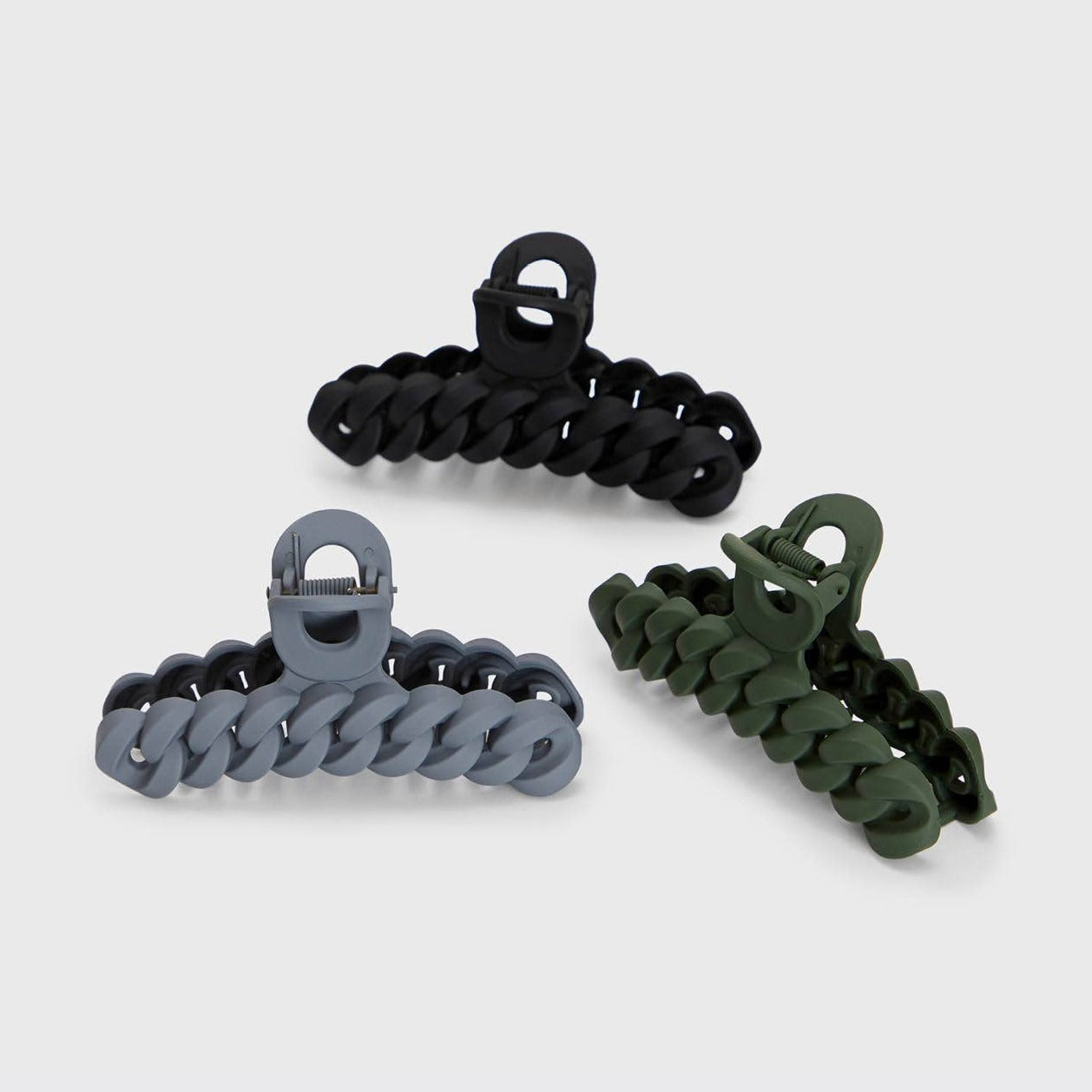Chain Claw Clip Set - Black/Moss