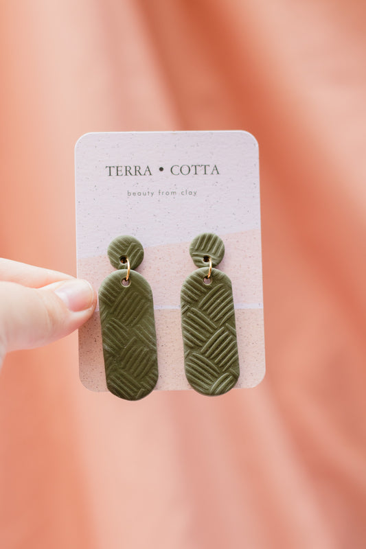 Aurora In Olive Cane Earrings